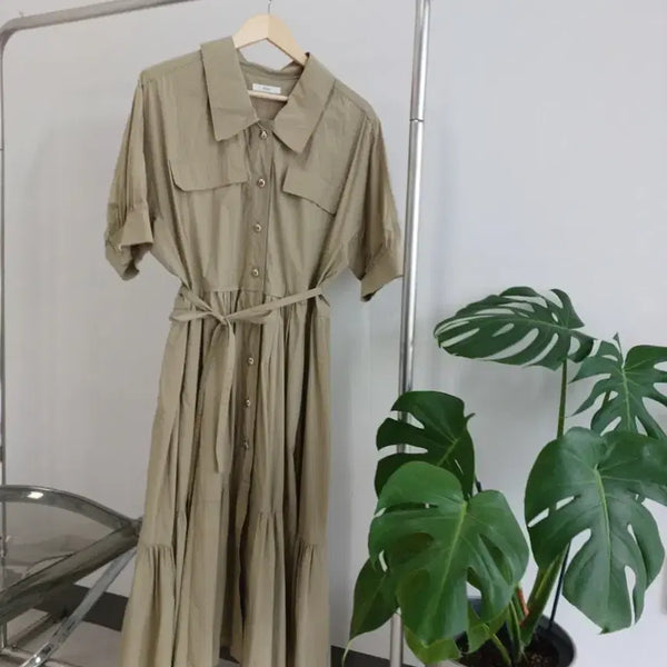 [BUNJANG] Zook Tiered Belted Dress / 주크 티어드 벨티드 원피스