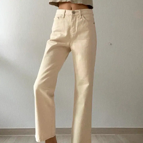 [BUNJANG] 38comeoncommon Oatmeal Bootcut Jeans (Size 27) / [새상품]38컴온커먼 오트밀진 부츠컷 바지 청바지 화이트 27