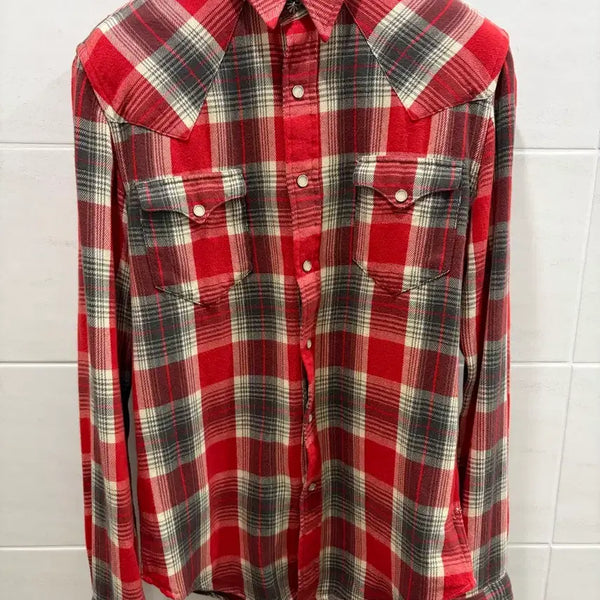 [BUNJANG] RRL Red Check Western Shirt / RRL 더블알엘 레드 체크 웨스턴 셔츠
