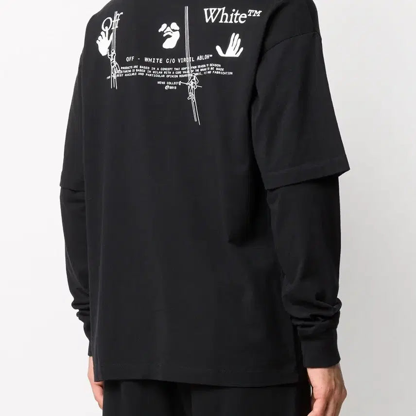 [BUNJANG] Off-White Layered Long-Sleeve T-Shirt / 오프화이트 레이어드 긴팔 티셔츠