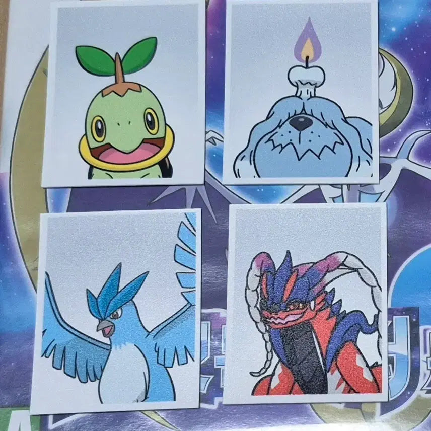 [BUNJANG] Pokemon ID Photos Bundle Set (Turtwig, Wooper, Articuno, Koraidon) / 포켓몬 증사 일괄판매 (모부기, 망망이, 프리저, 코라이돈)