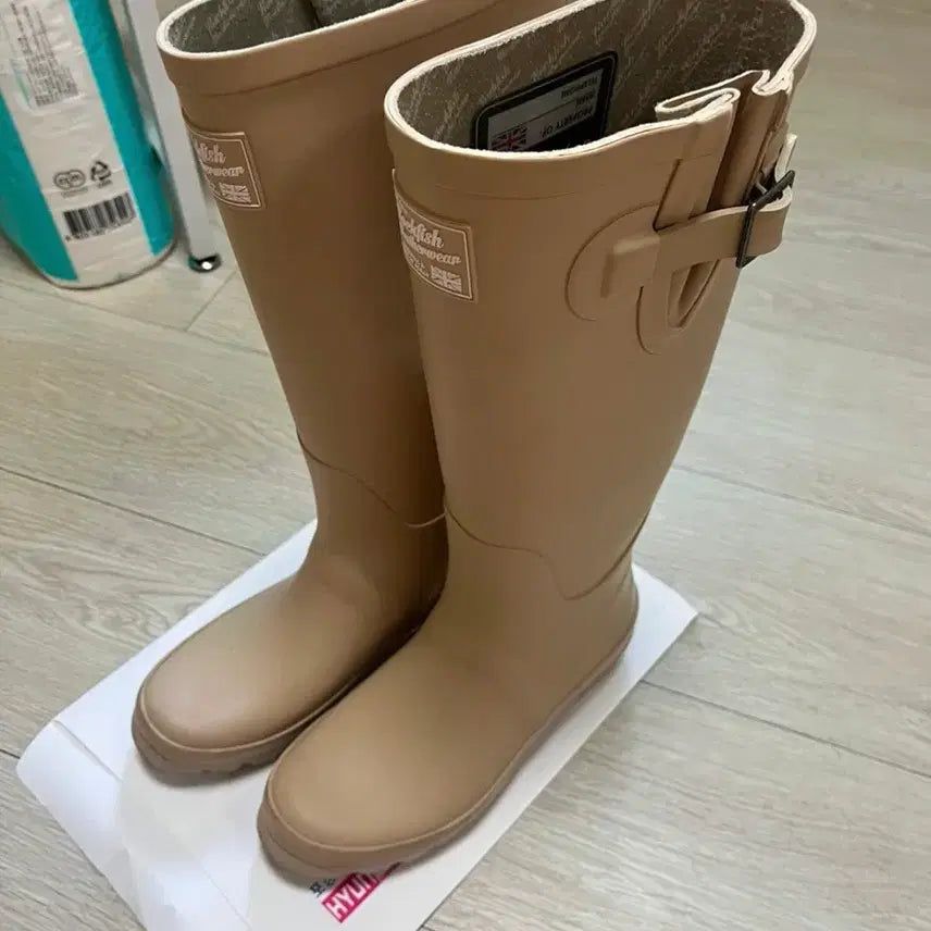 [BUNJANG] Rockfish Weatherwear Long Rain Boots Beige / 락피쉬 웨더웨어 롱 레인부츠 베이지 240