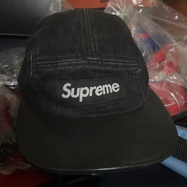 [BUNJANG] Supreme 13FW Black Denim Camp Cap / 슈프림 볼캡 블랙 데님 13f/w