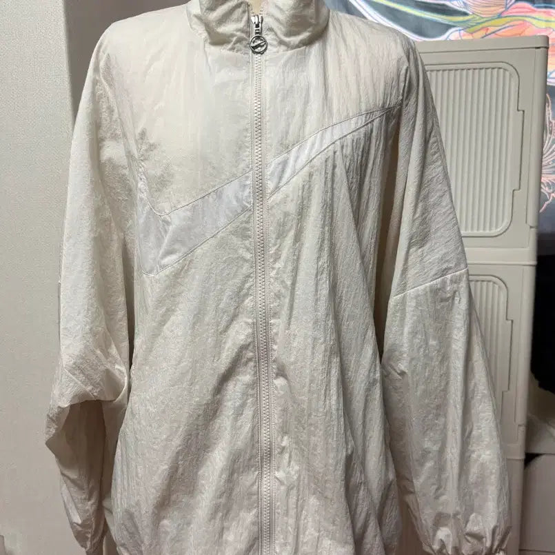 [BUNJANG] Nike Hooded Windbreaker Jacket Cream XL / 나이키 바람막이 자켓 크림색