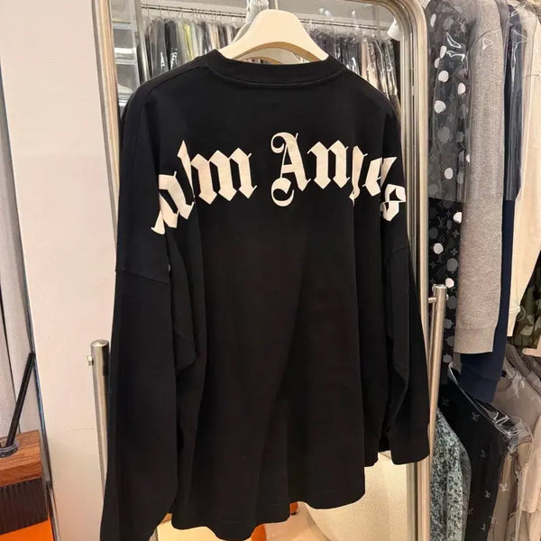 [BUNJANG] Palm Angels Black Logo Sleeve T-Shirt M / 팜엔젤스 백로고 슬리브 블랙 M