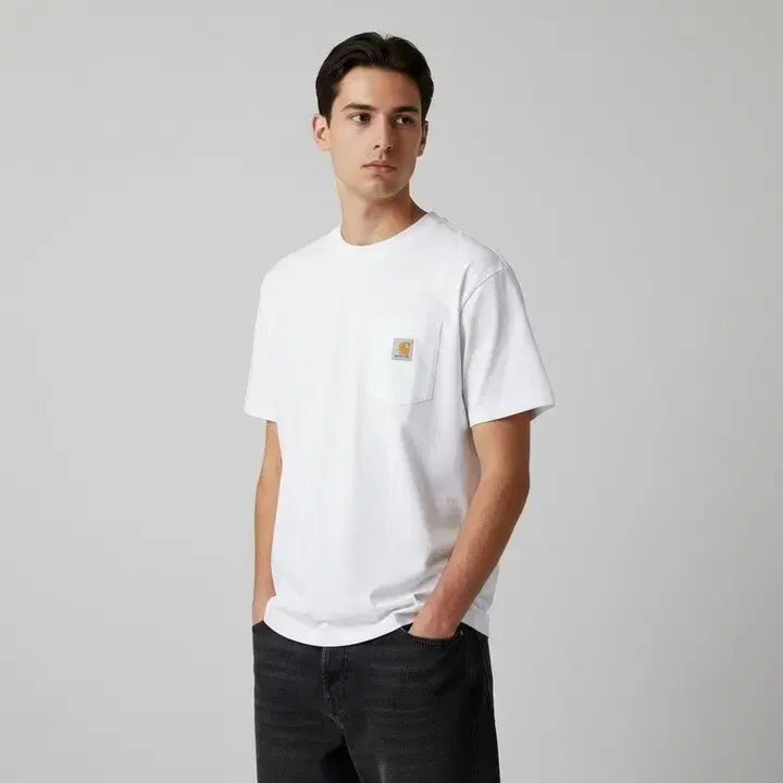 [BUNJANG] Carhartt K87 Pocket T-Shirt White M / 칼하트 K87 화이트 반팔 포켓티 M 미착용