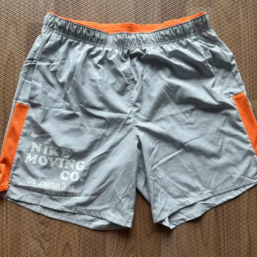 [BUNJANG] Nike Dri-FIT Gray Orange Logo Athletic Shorts L / 나이키 드라이핏 반바지 L