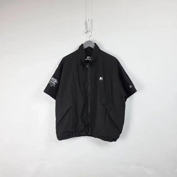 [BUNJANG] Starter Black Oversized Zip-Up Jacket (Men's 100-105) / 스타터 반팔 오버핏 집업 자켓 블랙 남 100-105, 260708