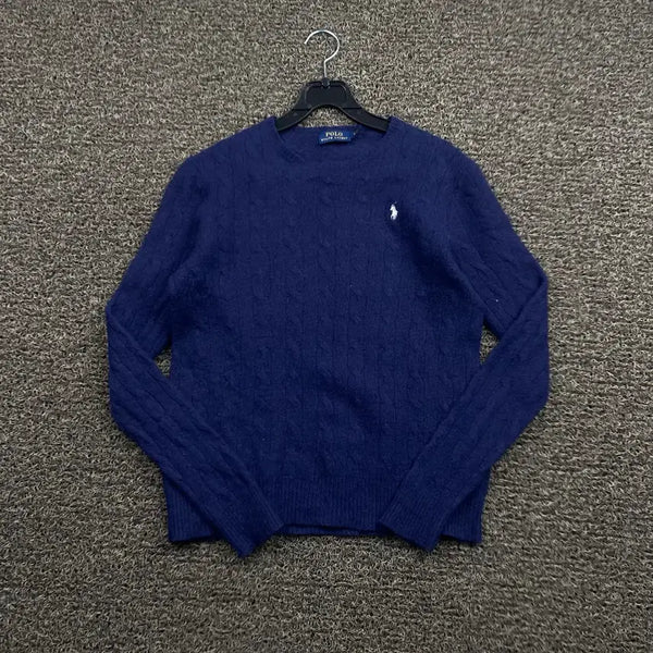 [BUNJANG] Polo Ralph Lauren Navy Cable Knit Sweater / 폴로 랄프로렌 신형 네이비 꽈배기 니트