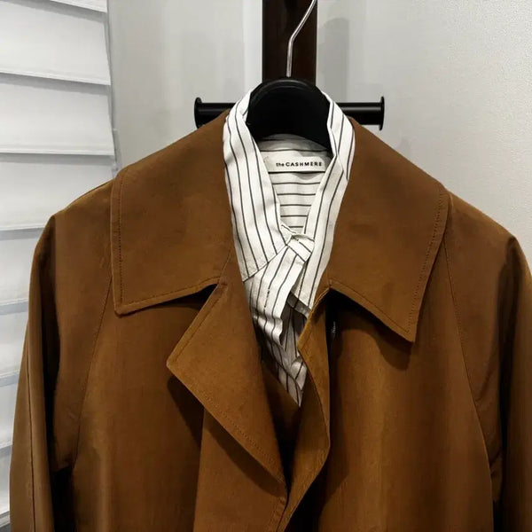 [BUNJANG] The Cashmere Long Trench Coat (Brown) / 더캐시미어(the CASHMERE) 트렌치 코트