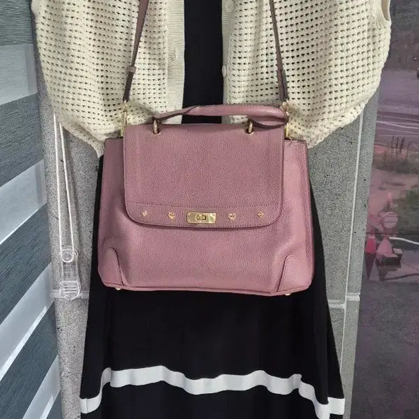 [BUNJANG] MCM Women's Pink Leather Shoulder Bag / MCM 여성 숄더백 핑크