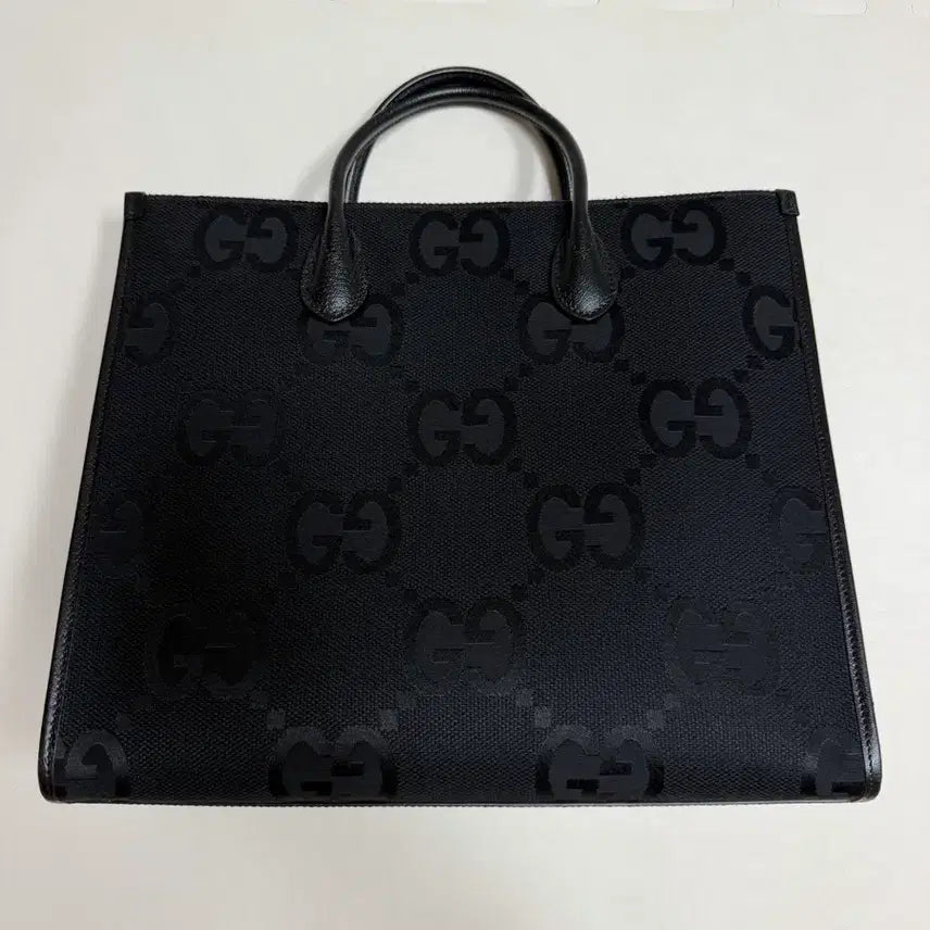 [BUNJANG] Gucci GG Logo Canvas Tote Bag Black / 구찌 GG 로고 캔버스 토트백 블랙