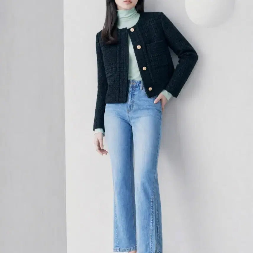 [BUNJANG] KUHO PLUS Side Slit Straight Denim Pants Size 1 / 구호플러스 사이드슬릿 스트레이트 데님팬츠1사이즈