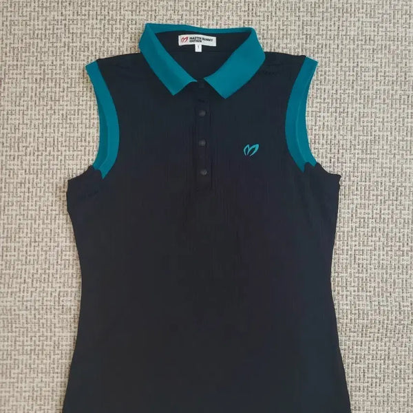 [BUNJANG] Master Bunny Edition Golf Sleeveless Polo Shirt Black / 마스터바니 에디션 골프 민소매 블랙 1