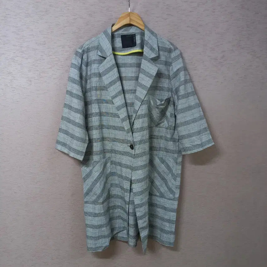 [BUNJANG] LAJEBRIT Grey Glen Check Mohair Blend Long Jacket Women's / B7-8/LAJEBRIT 그레이 글렌체크 마혼방 롱자켓 여성