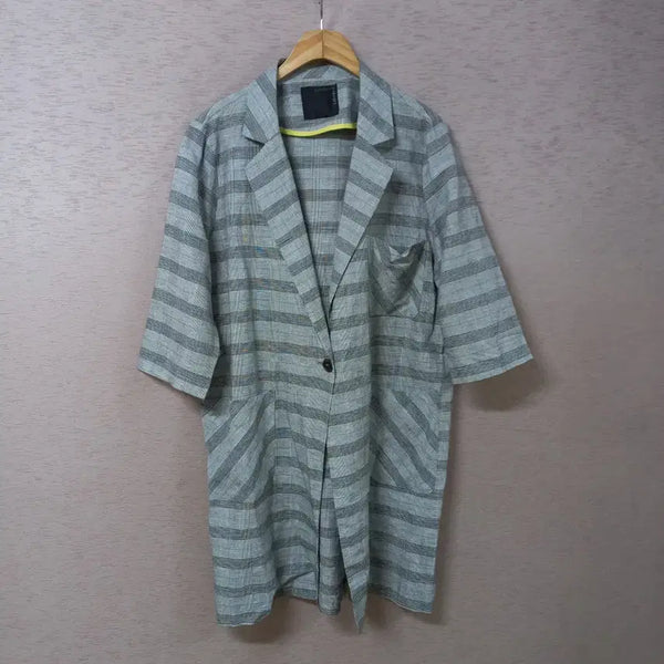 [BUNJANG] LAJEBRIT Grey Glen Check Mohair Blend Long Jacket Women's / B7-8/LAJEBRIT 그레이 글렌체크 마혼방 롱자켓 여성