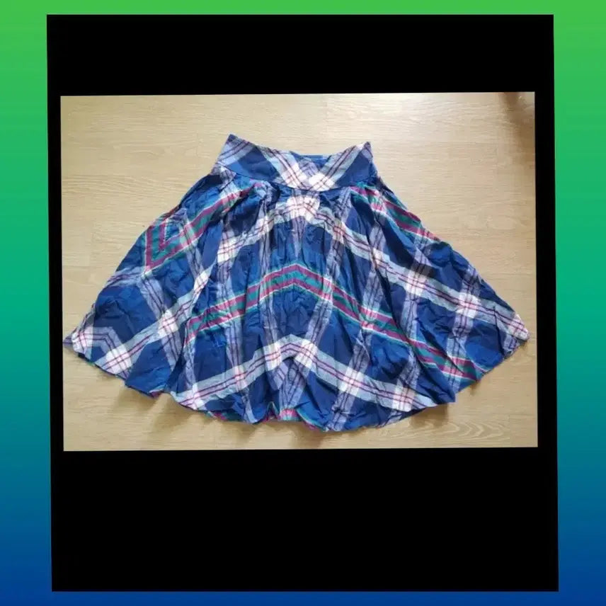 [BUNJANG] Check Flare Midi Skirt (Size 44) / 체크 플레어 스커트 44