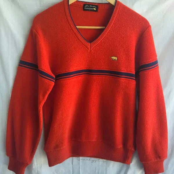 [BUNJANG] Jack Nicklaus Women's Wool V-Neck Knit Sweater M / 잭 니클라우스 여성 울 브이넥 니트 M 골프 스웨터