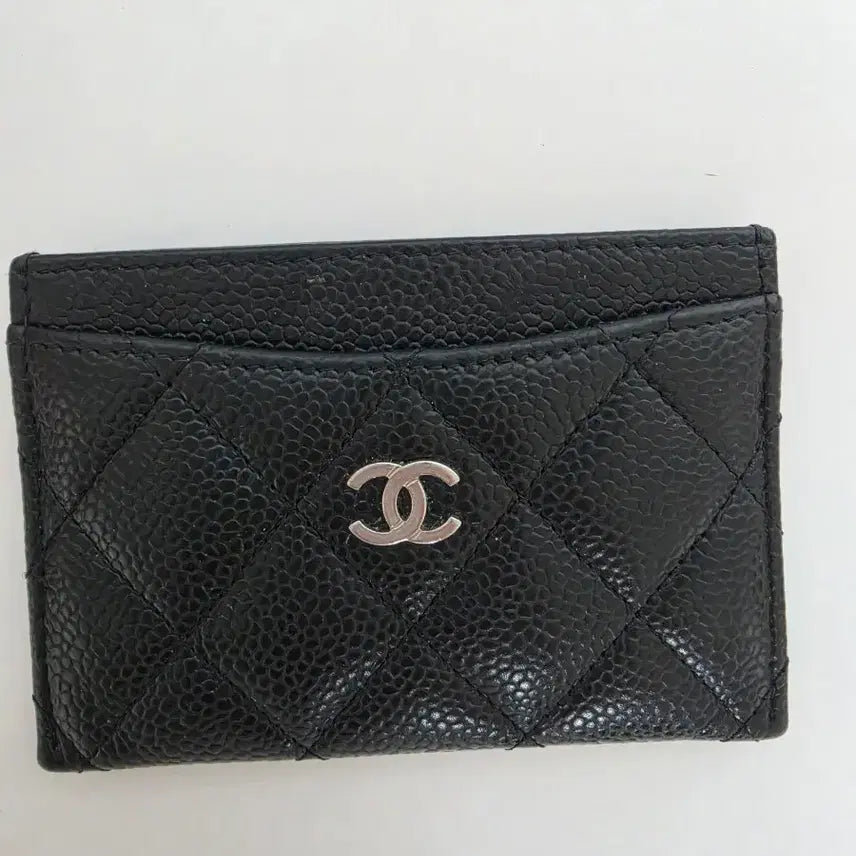 [BUNJANG] Chanel Card Holder Black Silver Hardware / 샤넬 카드지갑  블랙  은장