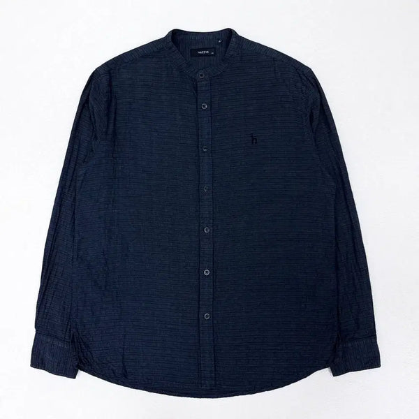 [BUNJANG] Hazzys Navy Linen Shirt / [105] 헤지스 네이비 린넨 셔츠