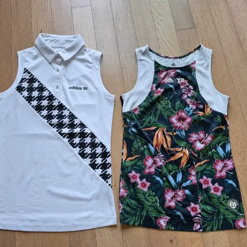 [BUNJANG] Adidas Women's Sleeveless T-shirt 2-Piece Set / 아디다스 여성 민소매 티셔츠 2장 세트