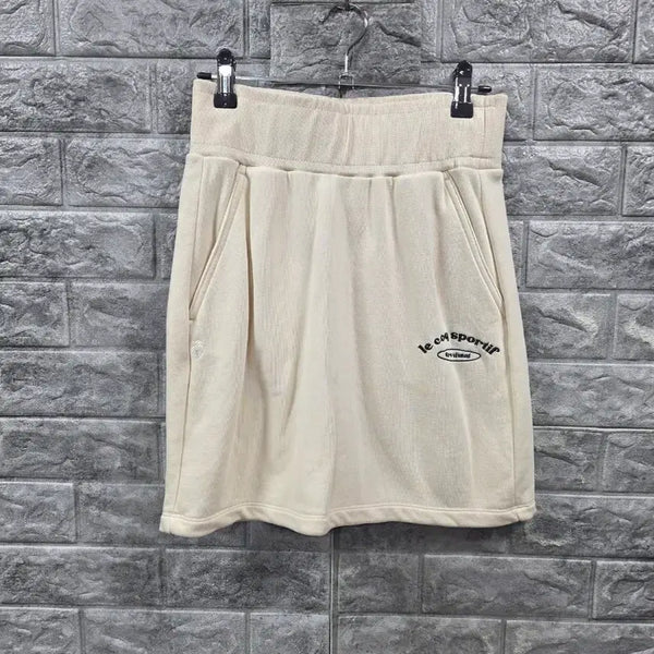 [BUNJANG] Le Coq Sportif Cream Cotton Blend Skirt Shorts - Waist 27" / 르꼬끄 스포르티브 크림색 여자 면반바지 치마 허리 27인치