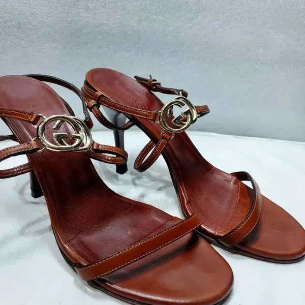 [BUNJANG] Gucci Brown Leather Mule Sandals / 구찌 브라운가죽뮬샌들
