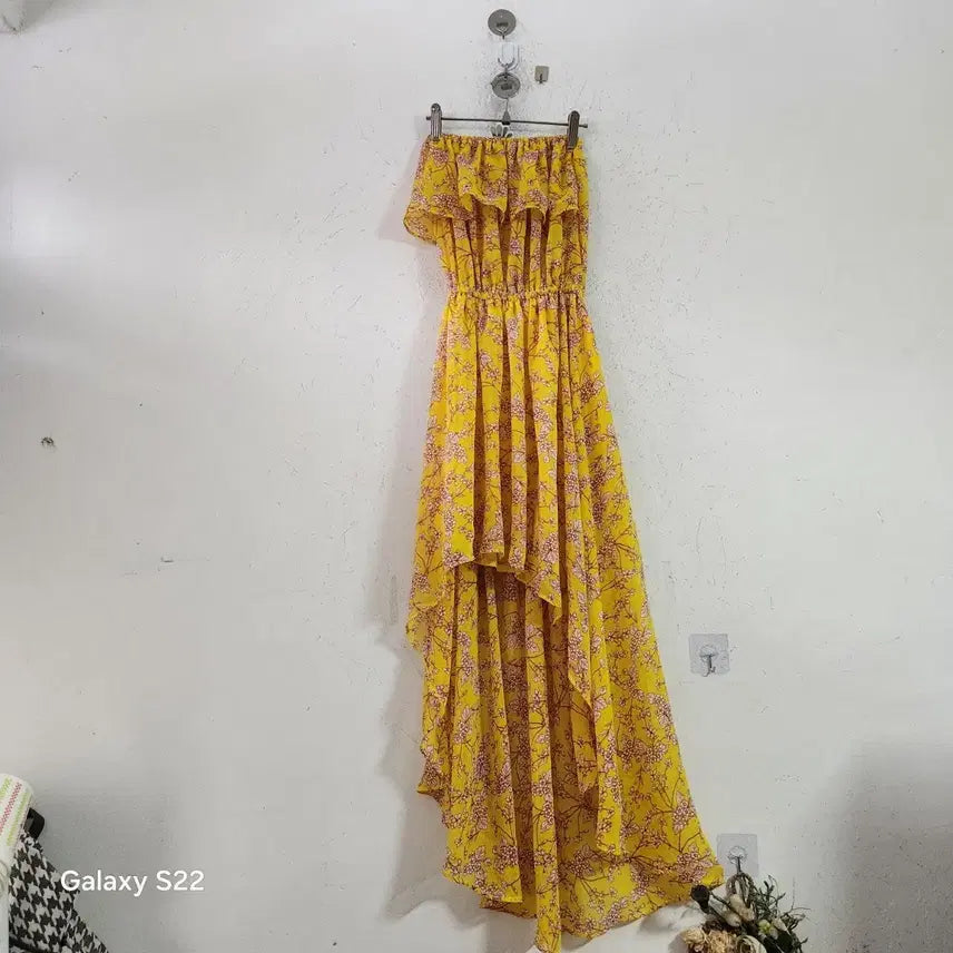 [BUNJANG] Yellow Flower Bikini Cover-up Long Dress / 비키니 커버업 롱 원피스 옐로우 플라워