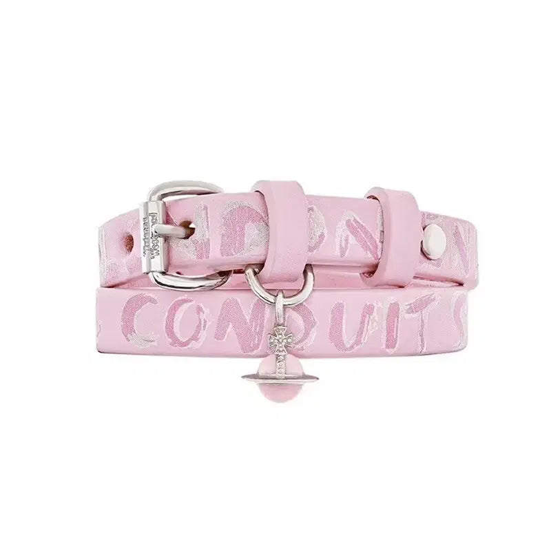 [BUNJANG] Vivienne Westwood 23SS Pink Leather Conduit Women's Belt / 비비안웨스트우드 23SS 핑크 레더 컨두잇 여성 벨트