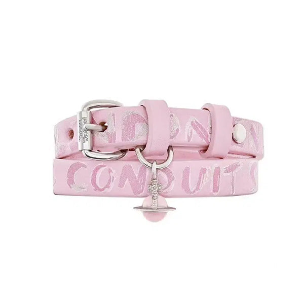 [BUNJANG] Vivienne Westwood 23SS Pink Leather Conduit Women's Belt / 비비안웨스트우드 23SS 핑크 레더 컨두잇 여성 벨트