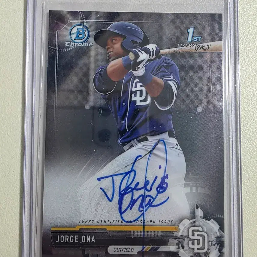 [BUNJANG] Jorge Ona 2017 MLB Autographed San Diego Padres Baseball Card / 2017 mlb 호르헤 오나 친필오토 카드 샌디에이고파드레스