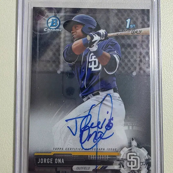 [BUNJANG] Jorge Ona 2017 MLB Autographed San Diego Padres Baseball Card / 2017 mlb 호르헤 오나 친필오토 카드 샌디에이고파드레스
