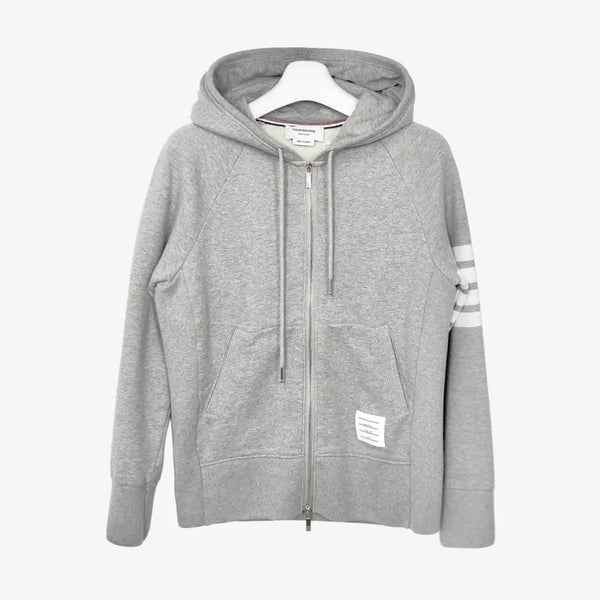 [BUNJANG] Thom Browne Diagonal Stripe Hoodie Zip-up Size 3 Light Grey / 톰브라운 사선 후드집업 SIZE 3 라이트 그레이 WSKWO4N0