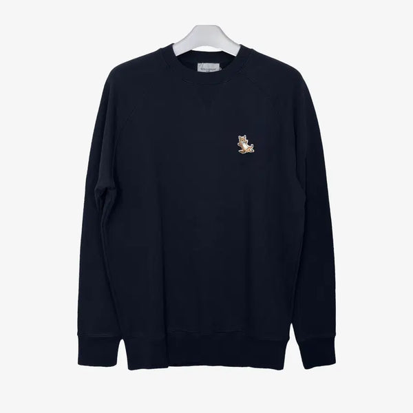 [BUNJANG] Maison Kitsuné Chilax Fox Patch Classic Sweatshirt Navy L / 미사용 메종키츠네 칠랙스 폭스 패치 클래식 스웨트셔츠 L A8PIX383
