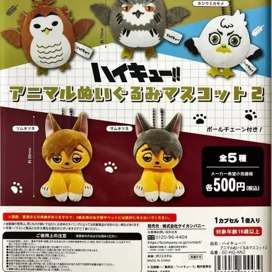 [BUNJANG] Haikyuu!! Animal Plush Toy Hoshiumi / 하이큐 애니멀 누이구루미 호시우미