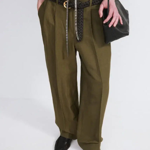 [BUNJANG] RECTO 26SS Linen Blend Khaki Pants M Size / 렉토 26SS 린넨 블렌드 카키 팬츠 M사이즈