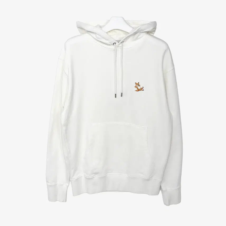 [BUNJANG] Maison Kitsuné Chilax Fox Patch Classic Hoodie White L / 미사용 메종키츠네 칠렉스 폭스 패치 클래식 후드티 L ITNSFDQQ