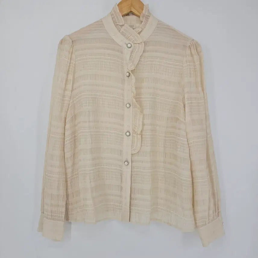 [BUNJANG] Ryan New York Ruffled Frill Blouse / [Ryan Newyork] 러플 프릴 지짐 블라우스