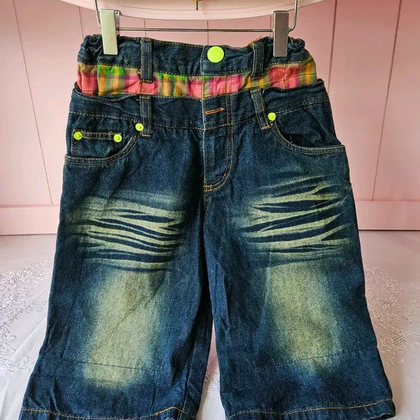 [BUNJANG] Kids 5-Inch Denim Shorts Khaki / 160 데님 5부 바지 카키색