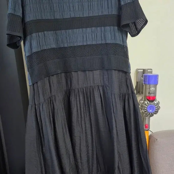 [BUNJANG] SJSJ Black Short-Sleeve Long Dress / 한섬 SJSJ 반팔 롱 원피스