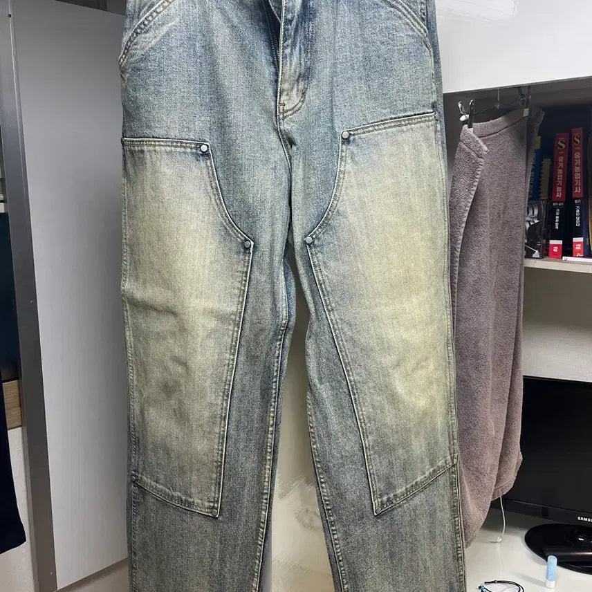 [BUNJANG] YUMENT Double Knee Denim Pants / 유먼트 더블니 데님 팬츠