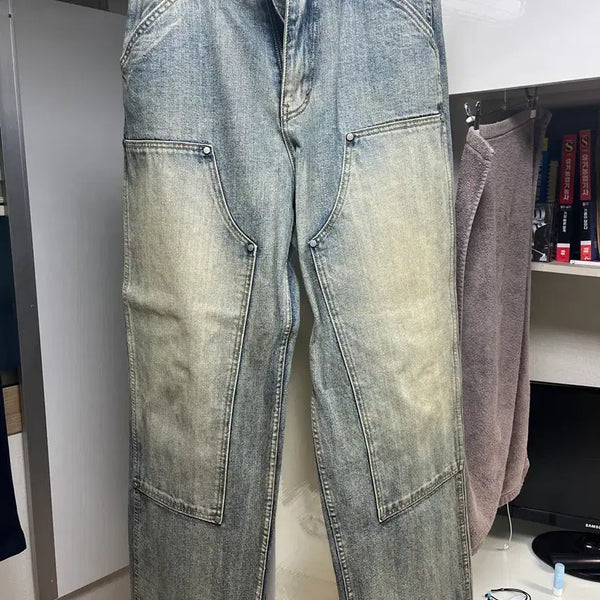 [BUNJANG] YUMENT Double Knee Denim Pants / 유먼트 더블니 데님 팬츠