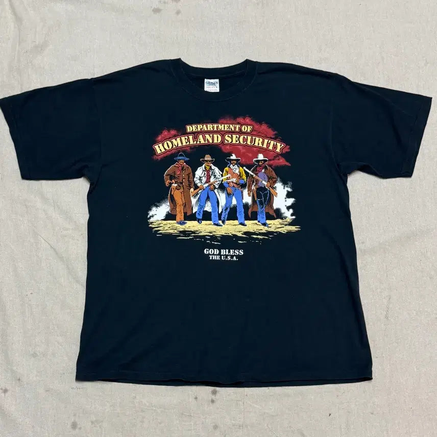 [BUNJANG] Gildan God Bros Cowboy T-Shirt XL / 아메리칸 빈티지 길단 갓브로스 카우보이 반팔 XL