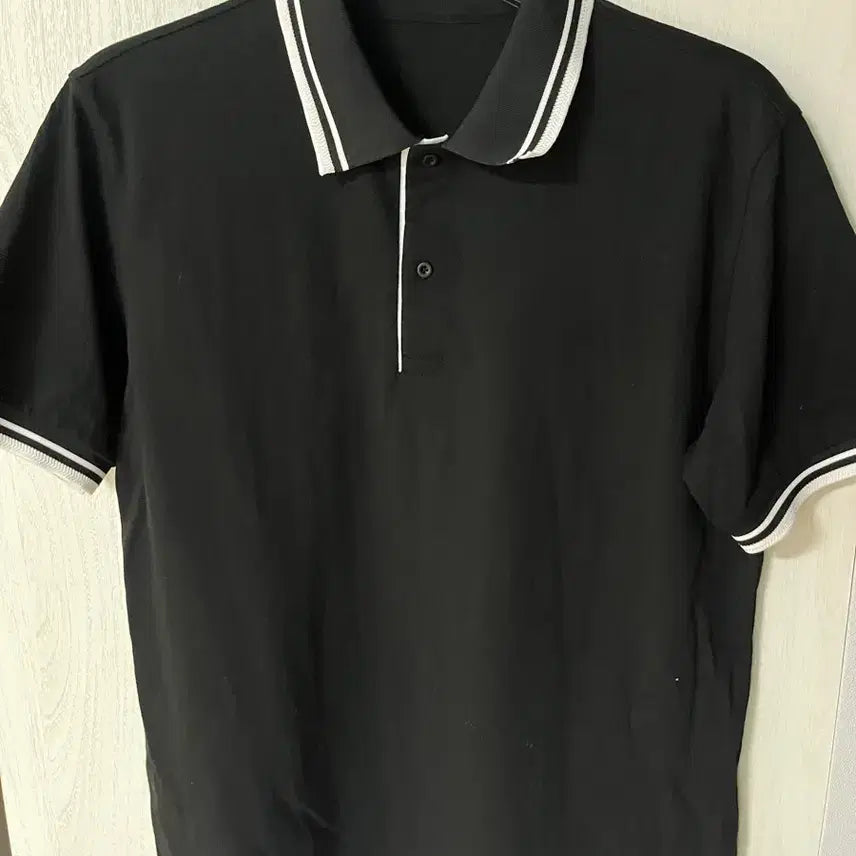 [BUNJANG] Black Stripe Golf Short-Sleeve Polo Shirt (New) / 블랙 골프 반팔 카라티 스트라이프(새상품)