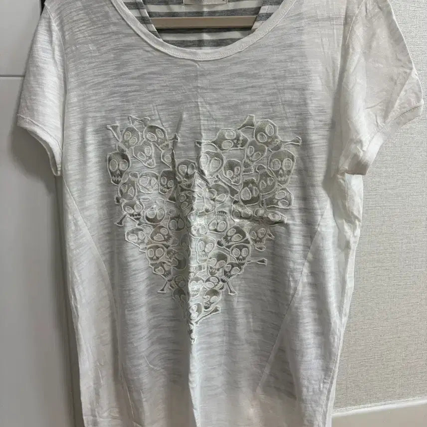 [BUNJANG] Vintage Sleeveless Top & Heart Skull T-Shirt Set / 세트가격) 빈티지 나시,하트해골반팔 세트
