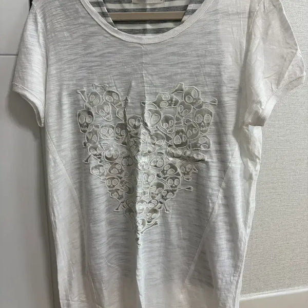 [BUNJANG] Vintage Sleeveless Top & Heart Skull T-Shirt Set / 세트가격) 빈티지 나시,하트해골반팔 세트