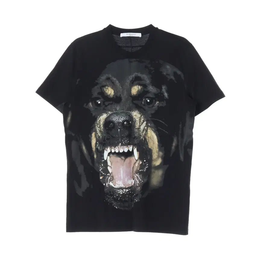 [BUNJANG] Givenchy Rottweiler Graphic Print Cotton Cuban Fit Short Sleeve T-Shirt / 지방시 로트와일러 그래픽 프린트 코튼 큐반핏 반팔 티셔츠