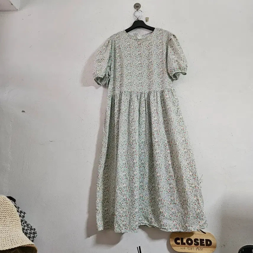 [BUNJANG] Floral Puff Sleeve Dress / 꽃무늬 퍼프 소매 원피스