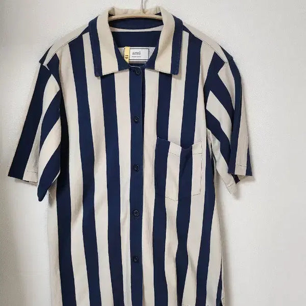 [BUNJANG] AMI Alexandre Mattiussi Striped Short Sleeve Shirt XS / 정품 AMI 스트라이프 반팔 셔츠