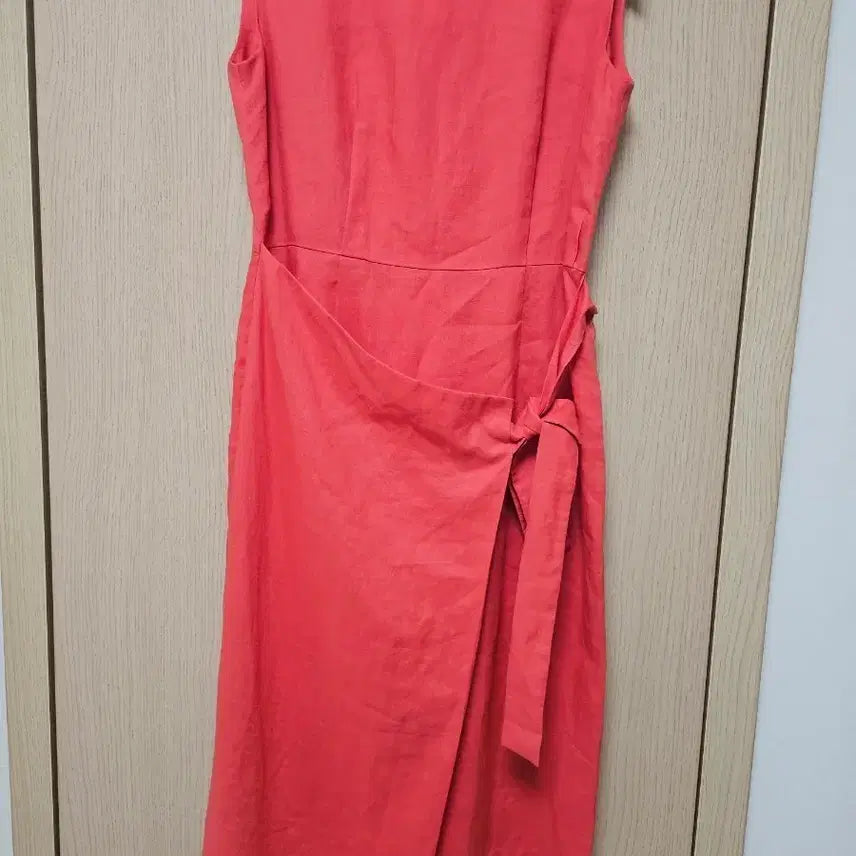[BUNJANG] She's Miss Coral Linen Wrap Dress Size 55 / 쉬즈미스 코랄 랩  린넨원피스 55